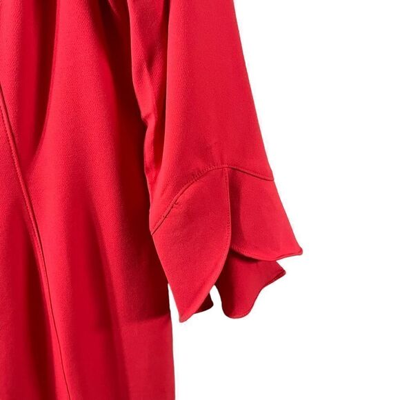 White House Black Market Body Perfecting Bright Red Sheath Dress Size 14 - Picture 5 of 9